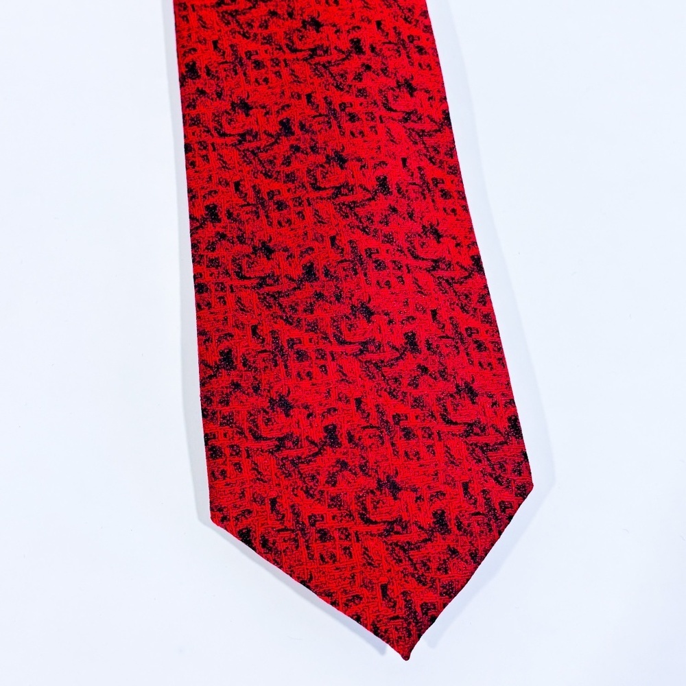 SKINNY TIES Red Black‎ Silk Slim Tie Men’s Modern Formal Accessory *